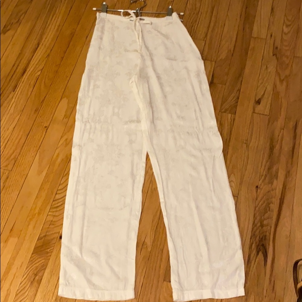 High Waisted Floral Jacquard Pants
